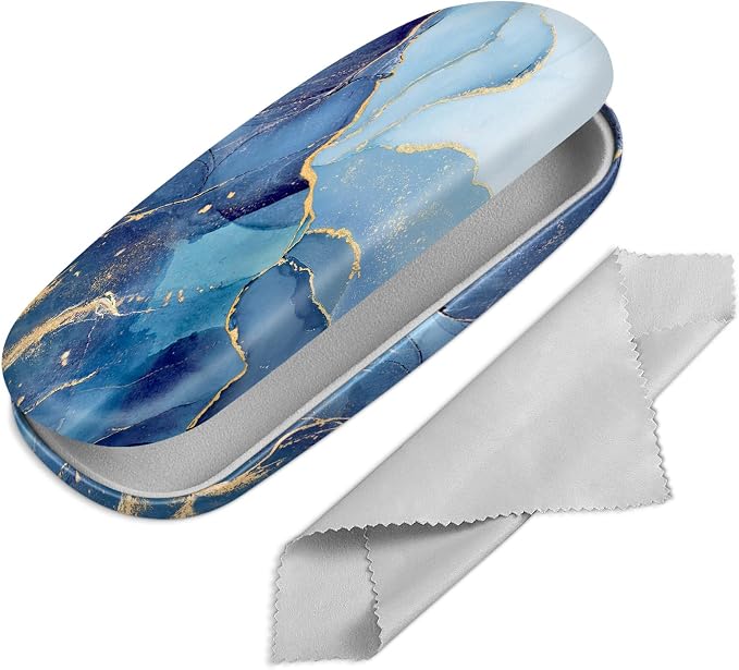 FINTIE Hard Shell Eyeglasses Case, Portable Protective Glasses Cover Eyeglass Holder Box with Cleaning Cloth for Men Women