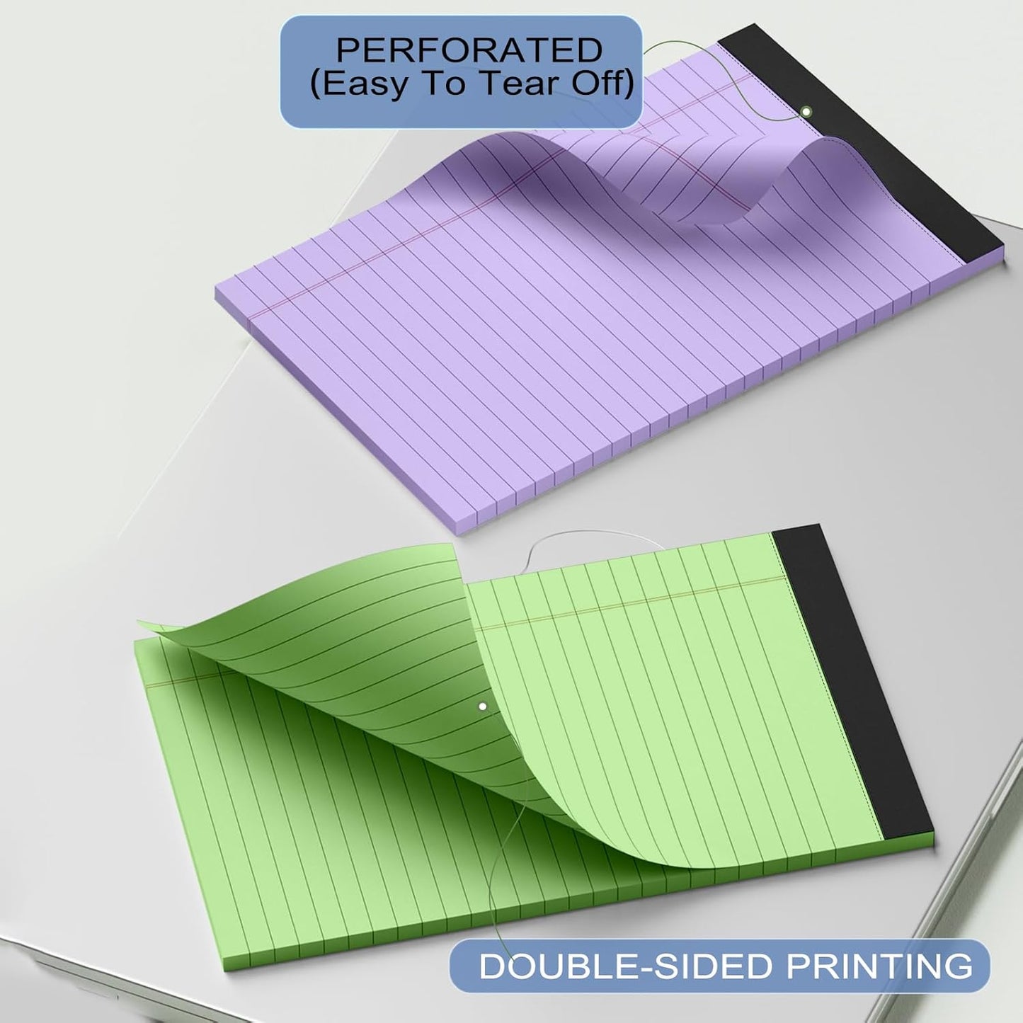 6pcs Small Note Pads, Color Notepads 5x8 College Ruled Notebook, Writing Pads 5 x 8, Legal Pads, Memo Pad Paper Perforate Narrow Ruled Notebooks for Work, School, Office Supplies,30 Sheets/Pack