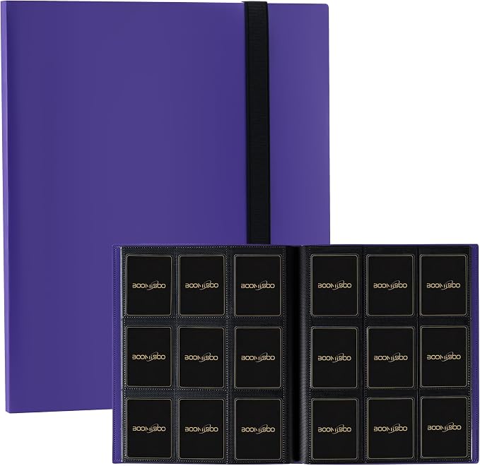 Card Binder 9 Pocket Storage 360 Card Binder,Trading Card Binder Senior and Sturdy Side-Loading Album,Intended For YuGiOh,MTG, TCG,Game Cards & Baseball Card Binde,（Purple)