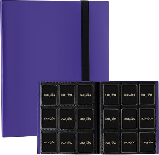 Card Binder 9 Pocket Storage 360 Card Binder,Trading Card Binder Senior and Sturdy Side-Loading Album,Intended For YuGiOh,MTG, TCG,Game Cards & Baseball Card Binde,（Purple)