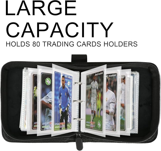 GERMUN Mini Card Binder 1 Pocket, 80 Pockets Trading Card Binder, Premium Small 2 Pocket Trading Card Collection Album Folder with 40 Sleeves Double Sided - Gifts for Kids (Blue)