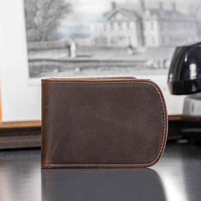 Polare Slim Curve Front Pocket RFID Blocking Italian Real Leather Bifold Wallet for Men