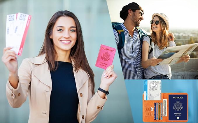 Passport Holder, Travel Essentials, Passport Cover, RFID Travel Wallet | Passport Wallet, Travel Accessories, RFID Blocking, Synthetic Leather Card Case, International Must Haves, For Women Men