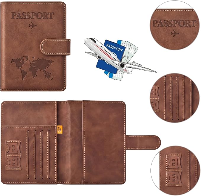 Passport Holder for Travel Women and Men RFID Passport Holder with Card Slots Holder Passport Case Passport cover Passport Wallet Travel Essentials and Accessories