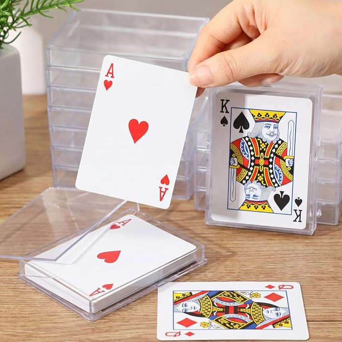 Zonon 6 Pieces Clear Deck Case, Card Organizer Compatible with MTG TCG Plastic Playing Card Case baseball Trading Deck Collection Box Holder for Game Cards Storage