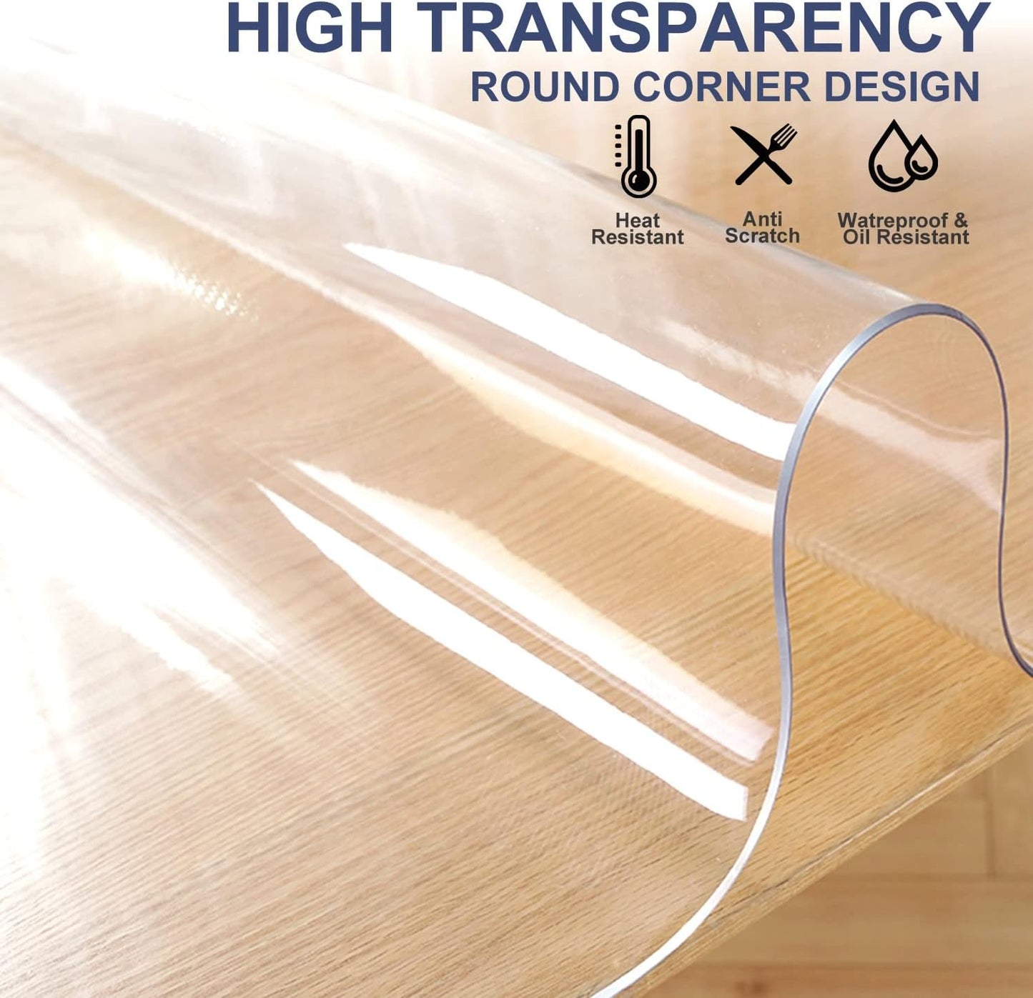 XEANGOUN 24x72 inch Clear PVC Table Protector Wooden Dining Living Room Screen Protection Plastic Tablecloths Mat Non-Slip Water Resistant Vinyl Tabletop Topper Sofa Artwork Grilling Cloths 1.5mm