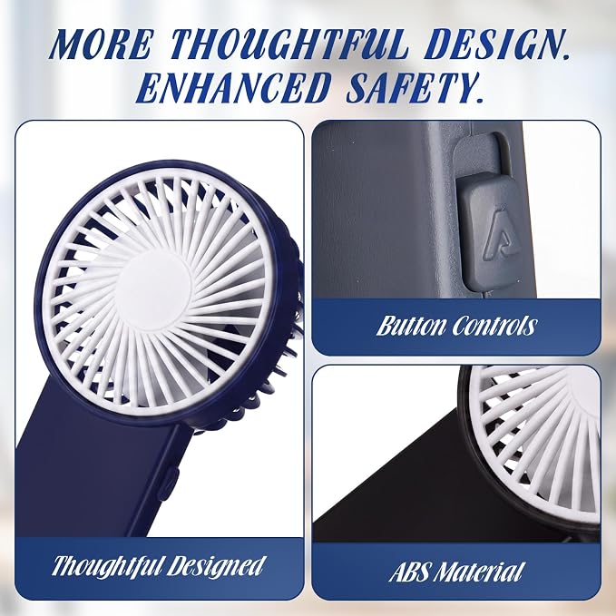 Sumind 6 Pcs Small Personal Portable Fan Mini Handheld Bulk 1 Speed Electric Cute Battery Powered for Neck Lash Makeup Women Men Travel Camping Indoor Outdoor Summer (Dark Colors)