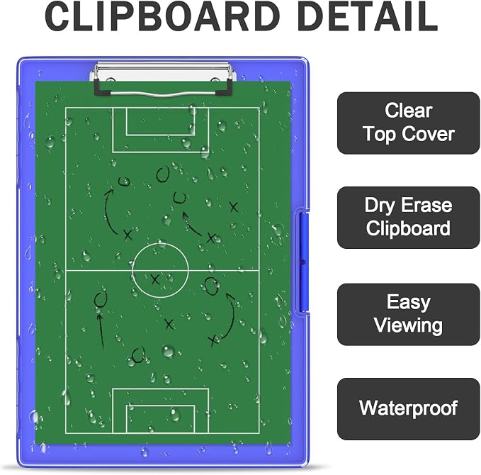 Rimilak Clipboard with Storage,8.5x11 2 Compartment Clip Board, Dark Blue | Smooth Writing, Side-Opening Plastic Folder with Pen Holder, Size 13.3 x 9.4 x 1.5″,for Classroom, Teacher, Student