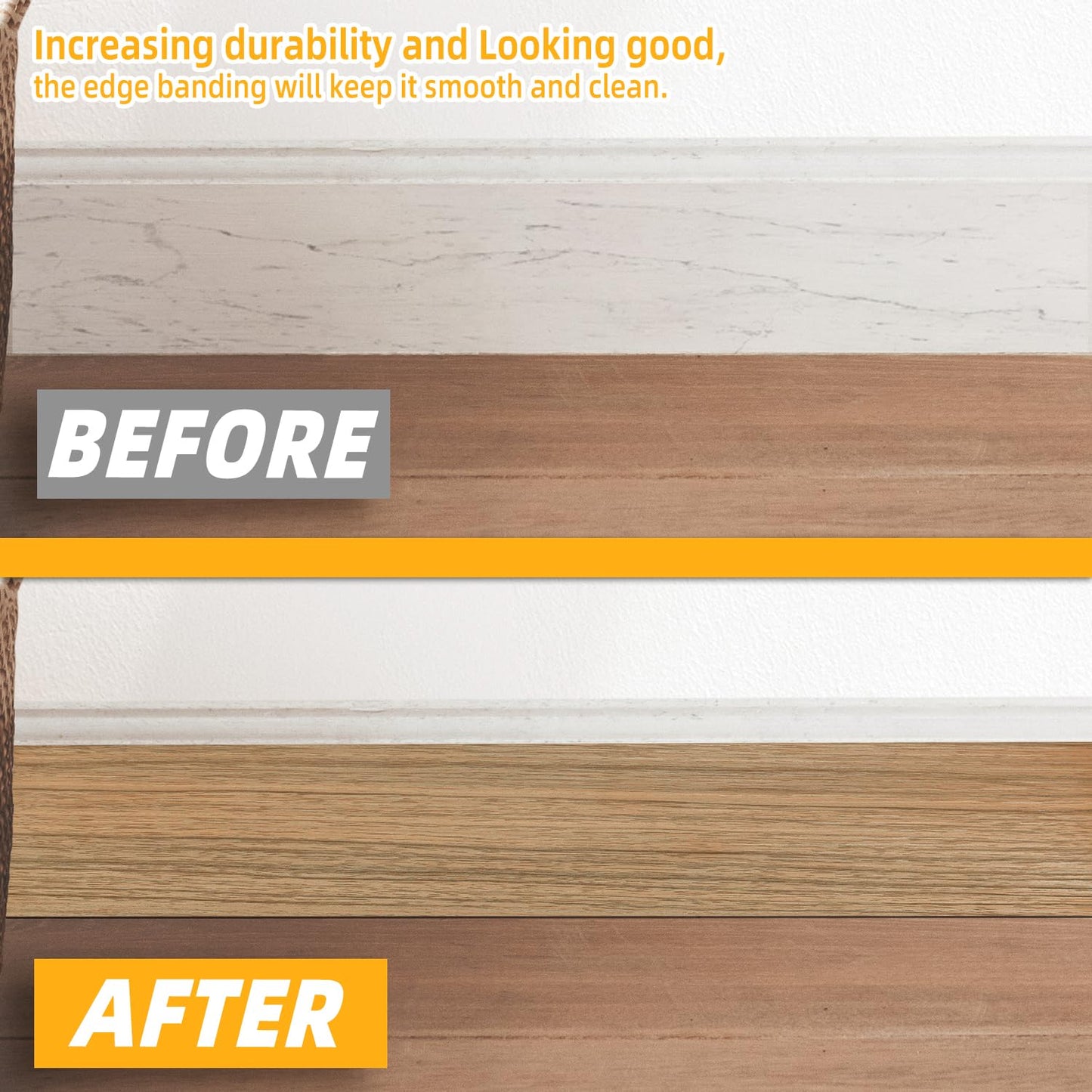GSCIT Club Natural Walnut Wallpaper, 2.4 inch X 25ft Self Adhesive Wood Grain Repair Tape Walnut Repair Patch for Tables, Chairs, Baseboards, Doors, Windows, Floors, Handicraft DIY.