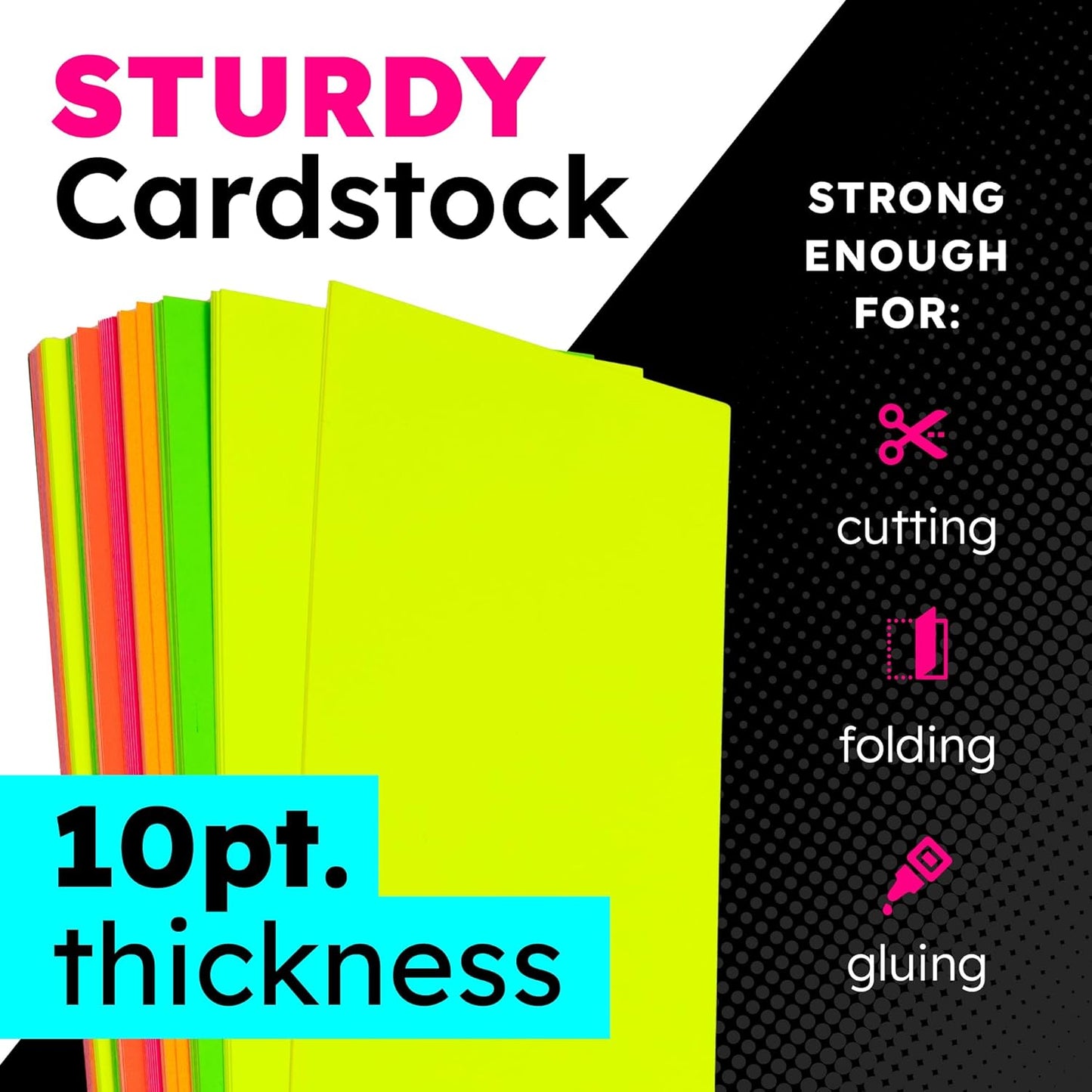 Hygloss Small Poster Board 4x11 - 50 Neon Orange Single Color Poster Boards Bulk Pack - 10 Pt. Thickness Colored Poster Board Paper for Projects, Flash Cards, Signs - Posterboard Multipack 4" x 11"