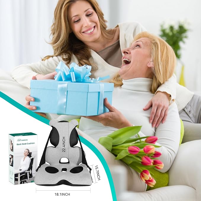 Lumbar Support Pillow Memory Foam, Car Seat Cushion, Office Chair Cushion, One Piece Chair Pad, Improve Posture, Sciatica, Hip & Back Coccyx Tailbone Pain
