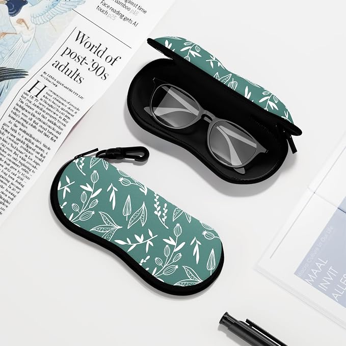 Sunglasses Soft Case, Ultra Light Portable Neoprene Zipper Glasses Case for Men Women