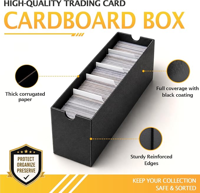Kitoyz 8000+Trading Card Storage Boxes with 50 Card Storage Box Dividers,Baseball Footall Sport Card Storage Collection Compatible with Game Cards