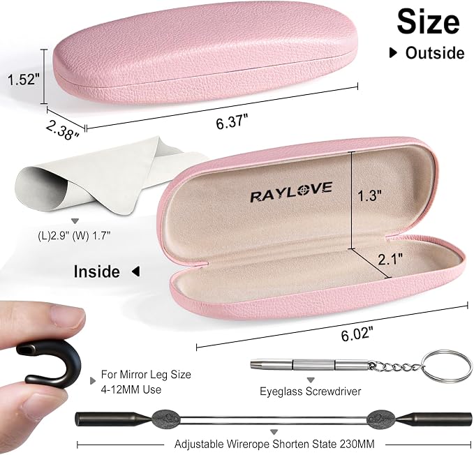 RayLove Unisex Hard Shell Eyeglasses Cases, Protective Case For Glasses