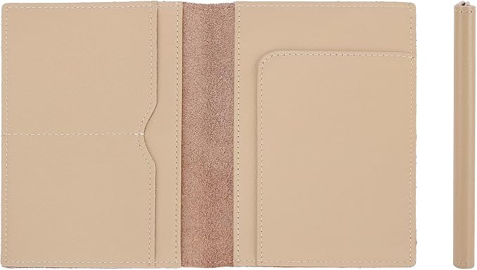 STAR VISTA Albatross Leather Travel Passport Holder, Minimalist Design, Calfskin Leather Case for Women and Men - Slim Passport Wallet, Bifold, RFID Blocking, Ivory
