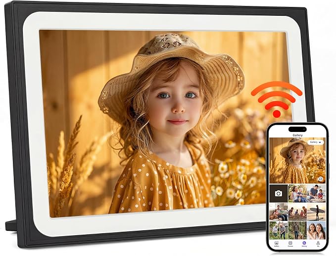 Uhale Digital Picture Frame 10.1 Inch HD Touch Screen Digital Photo Frame WiFi Enabled,16GB Storage,Auto-Rotate,Free Photo and Video Sharing to Family