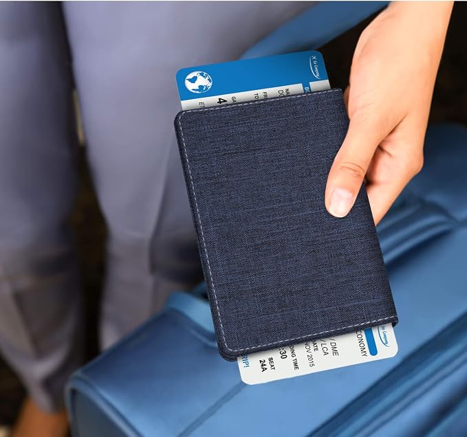 FINTIE Passport Holder, Slim Travel Wallet RFID Blocking Card Case Cover | Passport Cover Protector Essentials with Credit Card Slots, For Women/Men