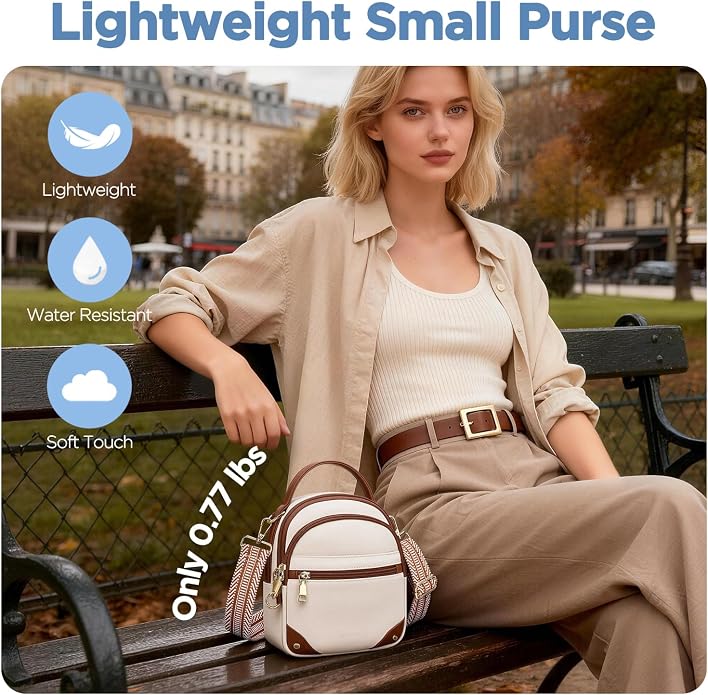 Anti Theft Crossbody Bag for Women RFID Small Purse Travel | Secure Crossbody Phone Purse with Handle, 5 RFID Slots, 7-Pocket Fits 7.9" Tablet, Adjustable Strap, Hands-Free Everyday