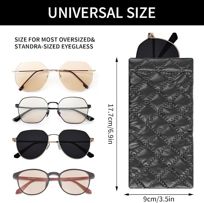 Double Eyeglass Case Soft Dual Glasses Case for Women Men Travel Squeeze Top Sunglasses Cases Eyeglasses Pouch