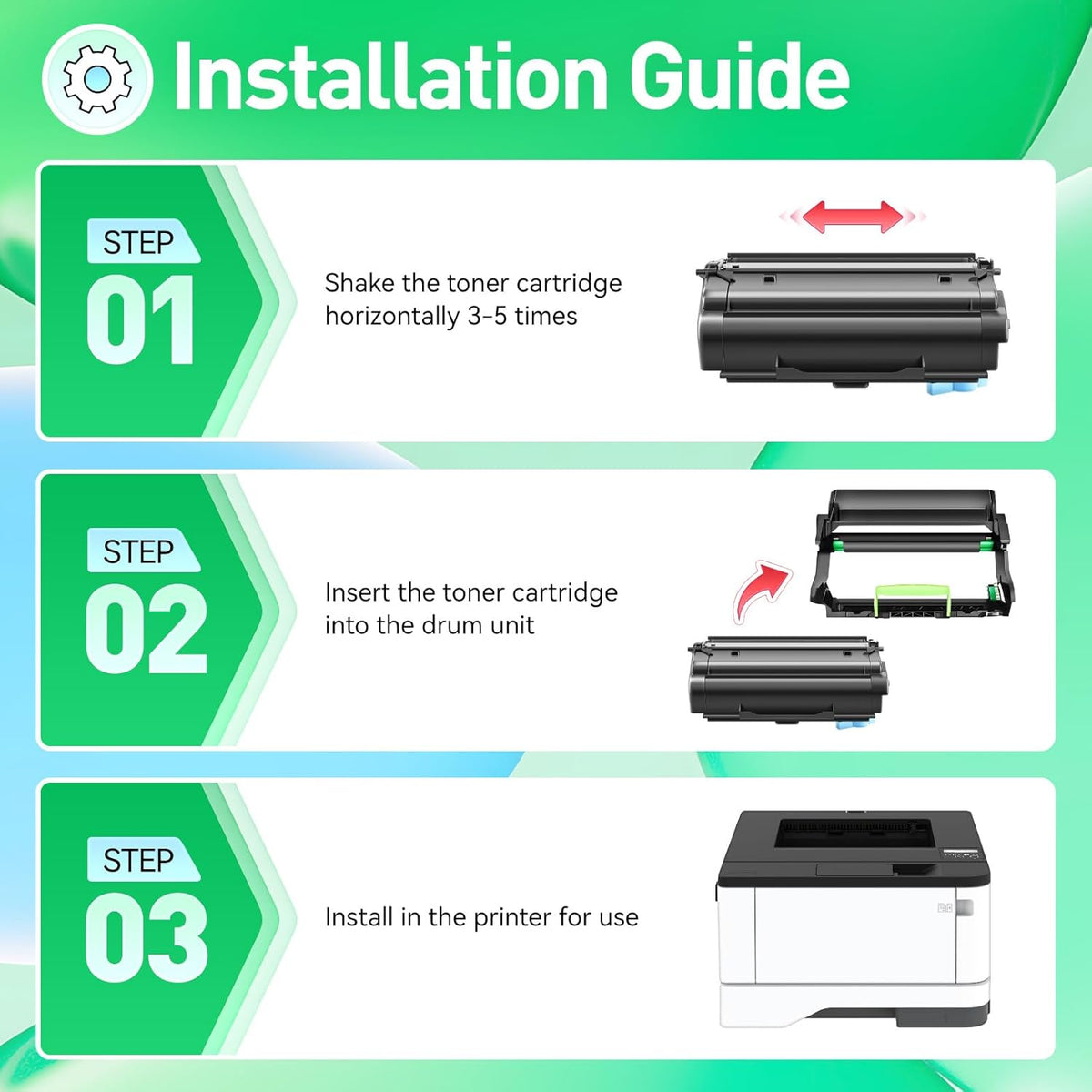 55B1000 Toner Cartridge with Chip Replacement for Lexmark 55B1000 55B1H00 Compatible with Lexmark MS331dn MS431dn MS431dw MX331adn MX431adn MX431adw MX432adwe MS331 MS431 MX331 MX431 Laser Printer Ink