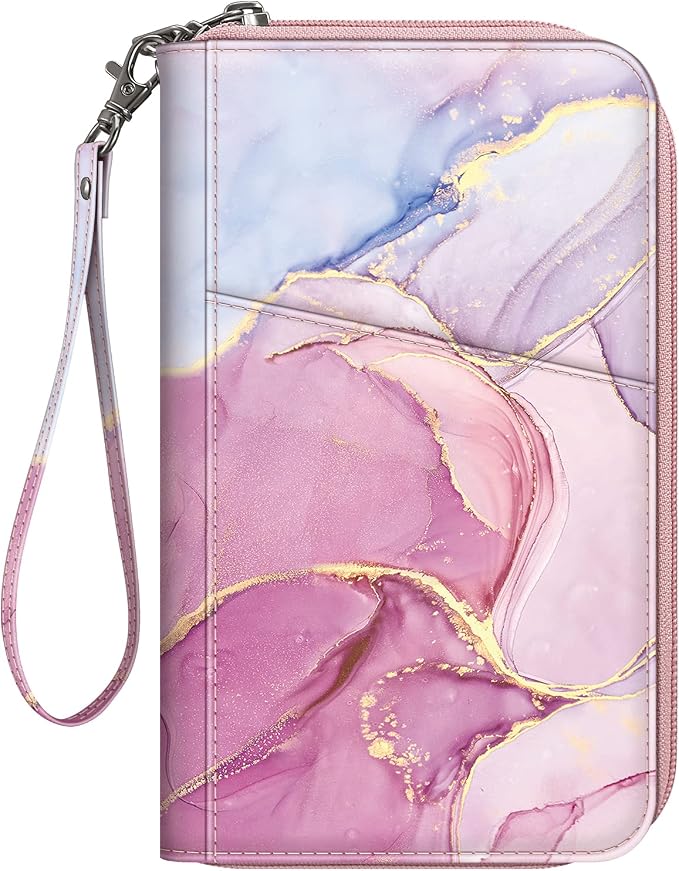 FINTIE Family Passport Holder Wallet Travel Document Organizer Clutch Bag | RFID Blocking Credit Cards Case Cover for Women Men