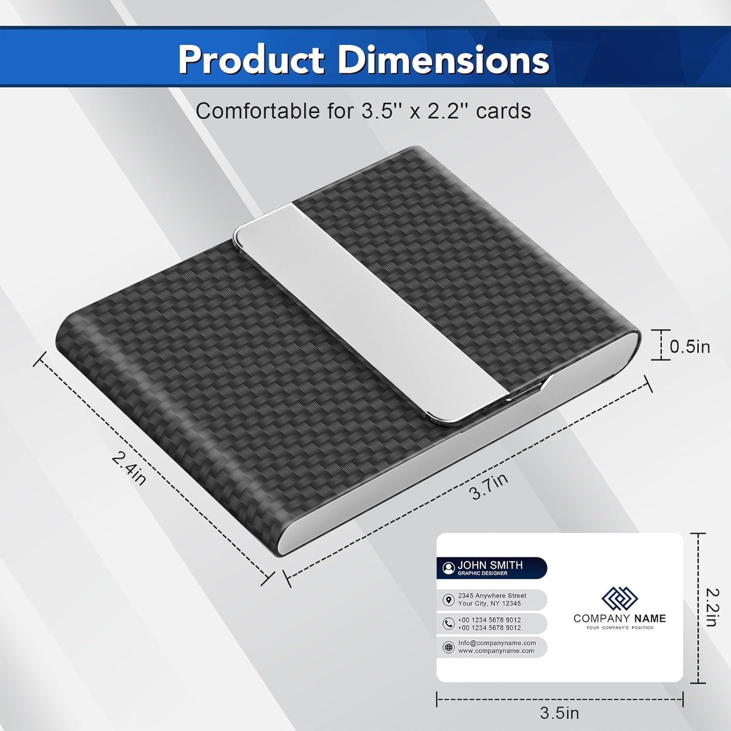 Business Card Holder with Ultra Slim Design, Business Card Case with Premium PU Leather, Suit Pocket Metal Card Holder for Women/Men, Magnetic Closure Quick Access Cards, Small and Easy to Carry