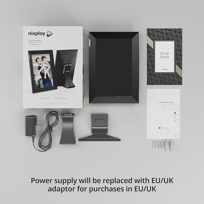 Nixplay Digital Touch Screen Picture Frame with WiFi - 10.1” Photo Frame, Connecting Families & Friends (Black/Silver)
