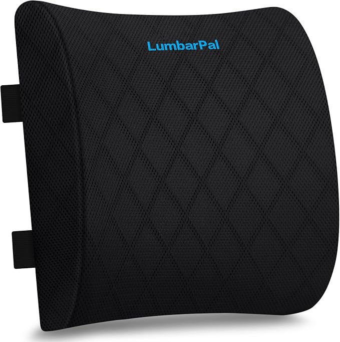 LumbarPal Lumbar Support Pillow for Office Chair Back Support Lumbar Pillow for Car, Gaming, Office Chair - Improve Sitting Posture & Back Pain Relief, Memory Foam, Adjustable Straps, Black | Improve Sitting Posture & Back Pain Relief. Lumbar Pillow Fi...