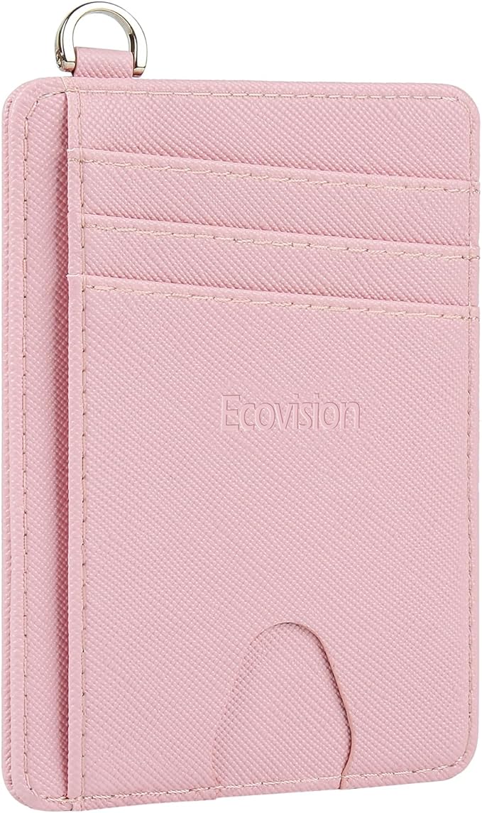 Slim Minimalist Front Pocket Wallet, RFID Blocking Credit Card Holder Wallet with Detachable D-Shackle for Men Women