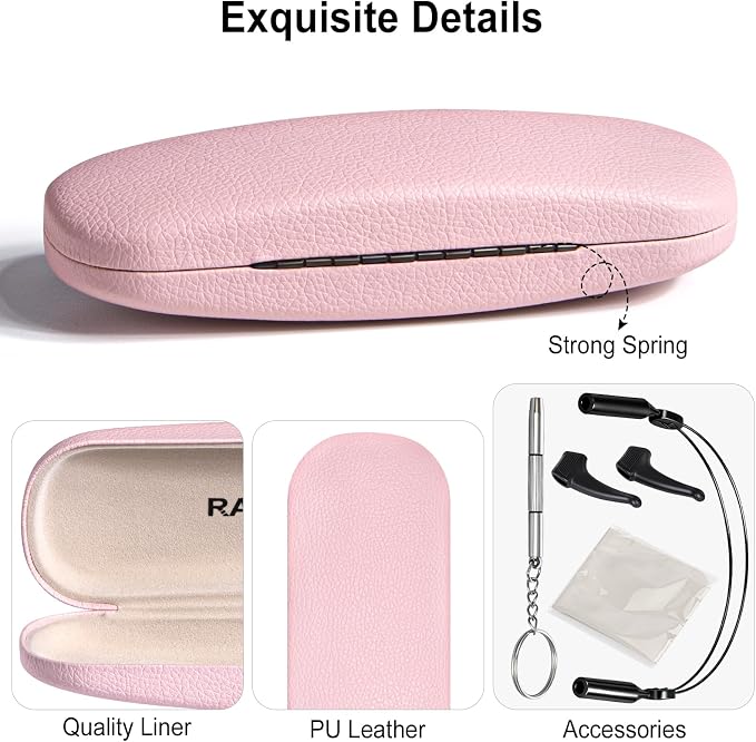 RayLove Unisex Hard Shell Eyeglasses Cases, Protective Case For Glasses