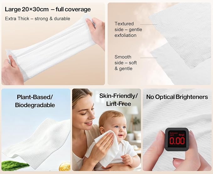 60 Pcs Compressed Towels - Refills for Most Hot Towel Dispenser | Makeup Removal & Warm Compress Towels|100% Rayon/Soft/Biodegradable/Reusable|for Home, Travel, Camping, Hiking Spa, Salon