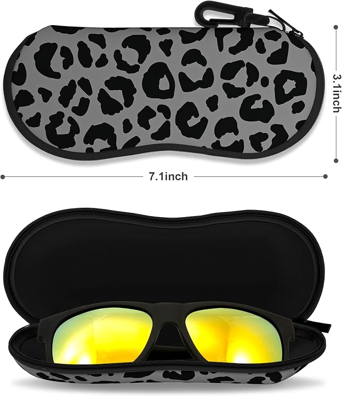Sunglasses Soft Case, Ultra Light Portable Neoprene Zipper Glasses Case for Men Women