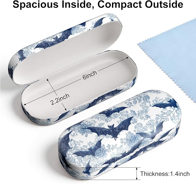 Hard Shell Leather Sunglasses Case,Classic Fashionable Cute Large Glasses Case for Women Men,Sunglass Eyeglasses