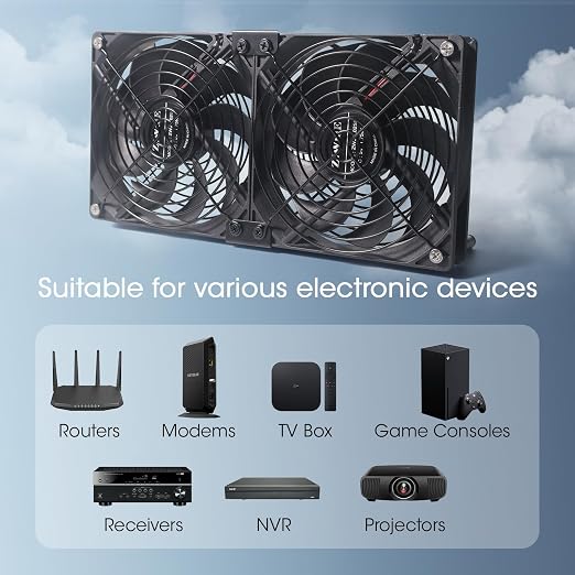 Dual 120mm 5V USB Cooling Fan with Speed Controller Dual Ball Bearings Quiet USB Fan for Router TV Box Micro Computer Cabinet Cooling