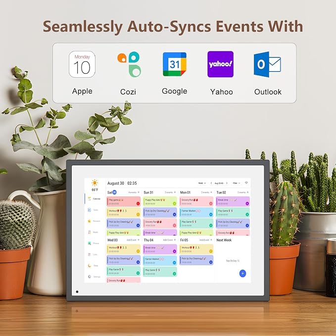 10.1 inch Digital Calendar & Chore Chart,Smart Touchscreen Interactive Display for Family Schedules, Digital Photo Frame Functon, Great for Organizing Your 2026 Calendar