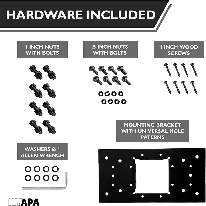 Ilyapa Black Mailbox Post for Outside, 43x4x4 inch Modern Metal Post Sleeve with Universal Mounting Plate Bracket for Curbside Residential Mailbox, Heavy Duty Outside Mailbox with Grooved Sides