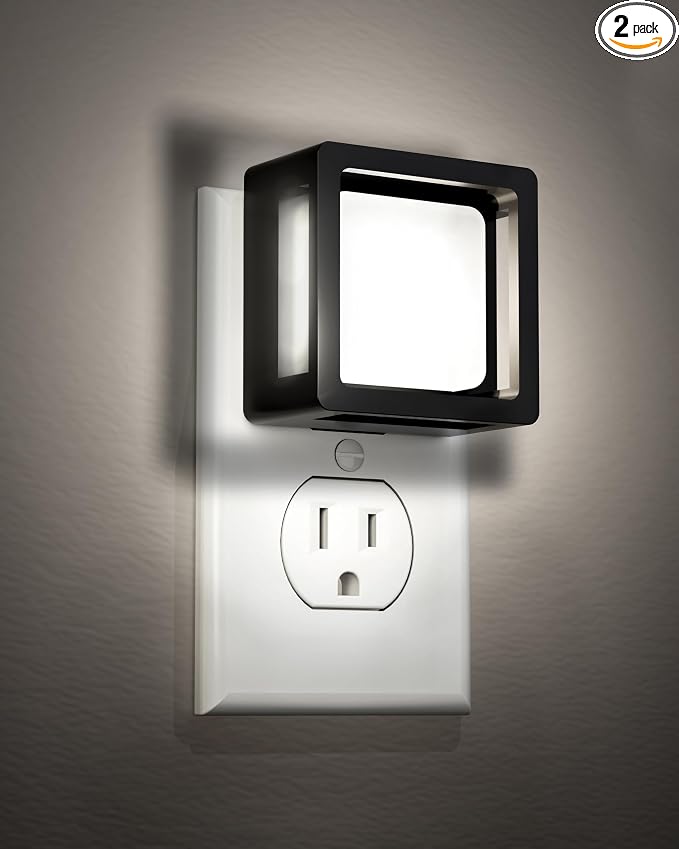 LED Night Light, Night Lights Plug Into Wall [2 Pack] with Dusk-to-Dawn Sensor, Dimmable Nightlights, Adjustable Brightness for Bathroom, Hallway,Toilet