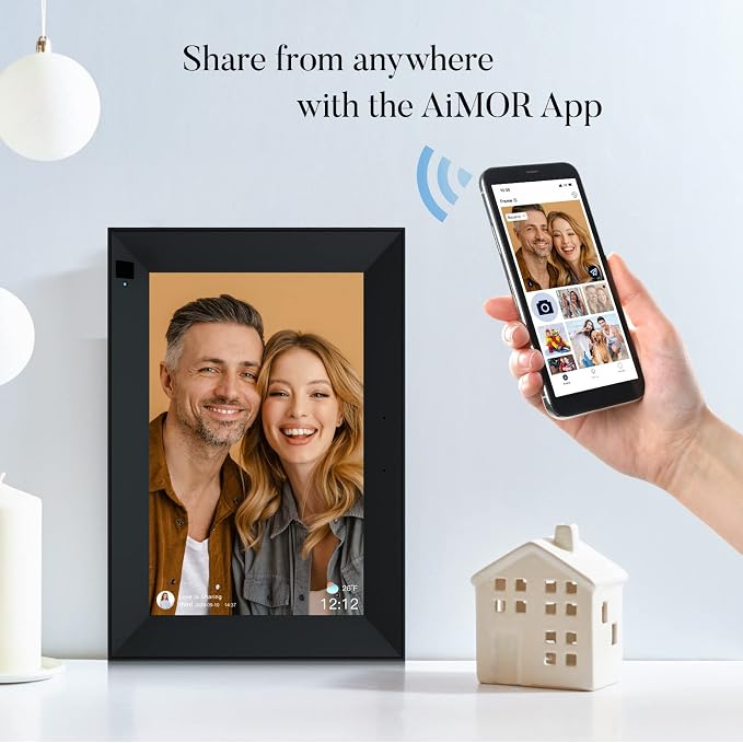 Digital Photo Frame 10.1 Inch WiFi Digital Picture Frame with 1280 * 800 IPS Full HD Touchscreen, Humblestead 32GB WiFi Smart Frame Share Photos and Videos Instantly from Anywhere via AiMOR App