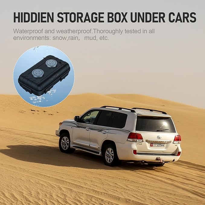Magnetic Key Box,Magnet Key Holder Under car,Hide a Key Magnetic Holder,IPX7 Waterproof Key Hider Outdoor (Standard) (Regular2)
