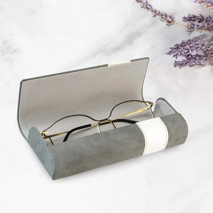 LifeArt Eyeglass Case Hard Shell, Portable Sunglass Case, Fashionable PU Leather Eyeglass Case, Lightweight