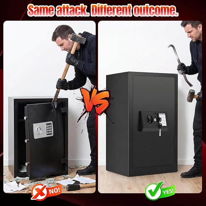 [𝟐𝟎𝟐𝟔] 𝟑𝟓𝐌𝐢𝐧 𝟏𝟕𝟎𝟎°𝐅 Fire Proof Safe for Home Documents, 7.5 Cuft Fireproof Safe for Home, Home Safes With Removable Shelf, 𝟕𝟎𝐋𝐛𝐬 Heavy Duty Safes with Anti-theft for Home, Office