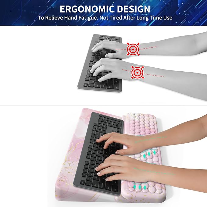 Keyboard Stand for Desktop, Keyboards Wrist Rest, Ergonomic Keyboards Holder for Easy Typing Working, Wrist pad for Keyboards with Comfortable Wrist Rest for Keyboard Pink