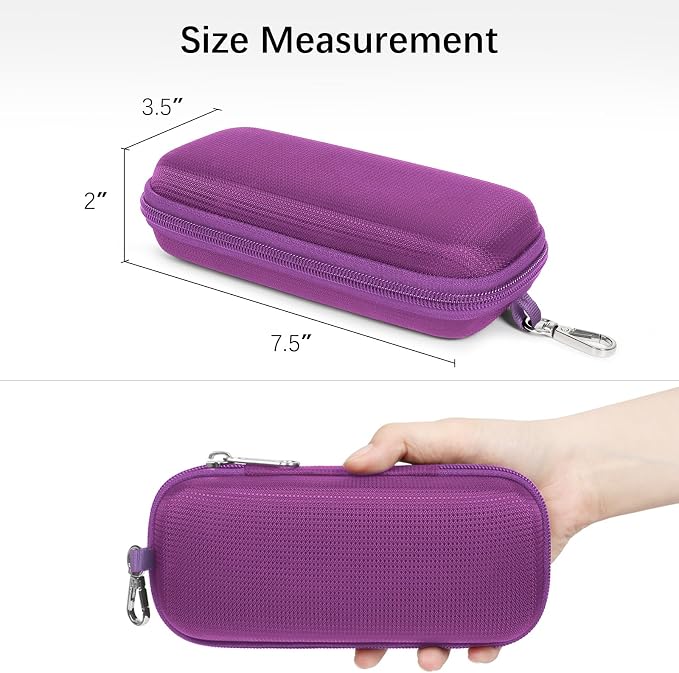 Double Eyeglasses Case Hard Shell Dual Sunglasses Organizer with Zipper Closure Travel Eyewear Storage for Vehicle