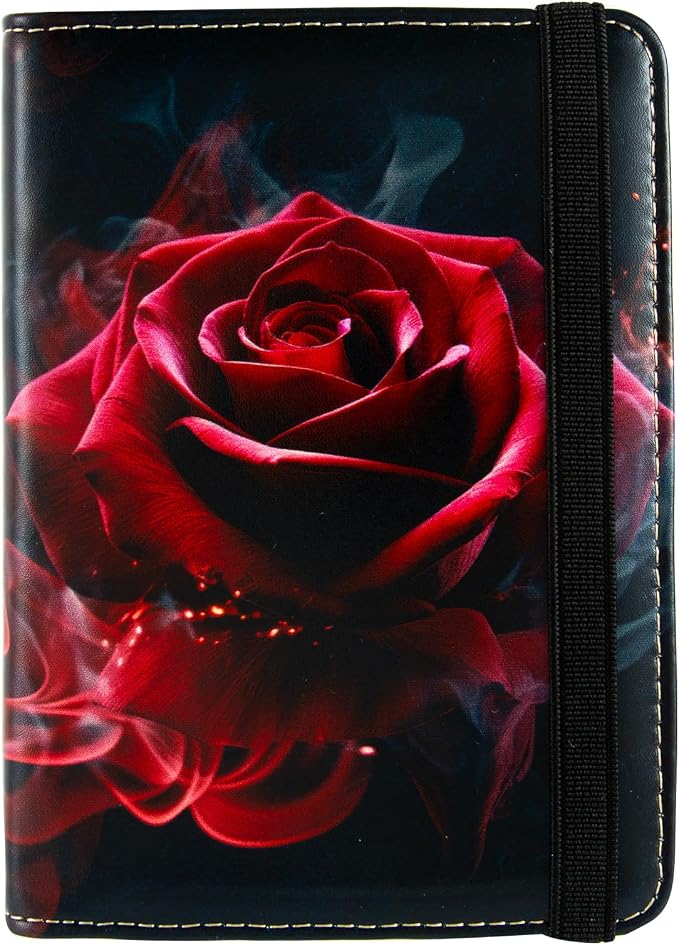 Passport Holder,Cute Passport Cover,Travel Wallet with Credit Card Slots Rfid passport Wallet Waterproof Documents Organizer Women Men (Red rose)