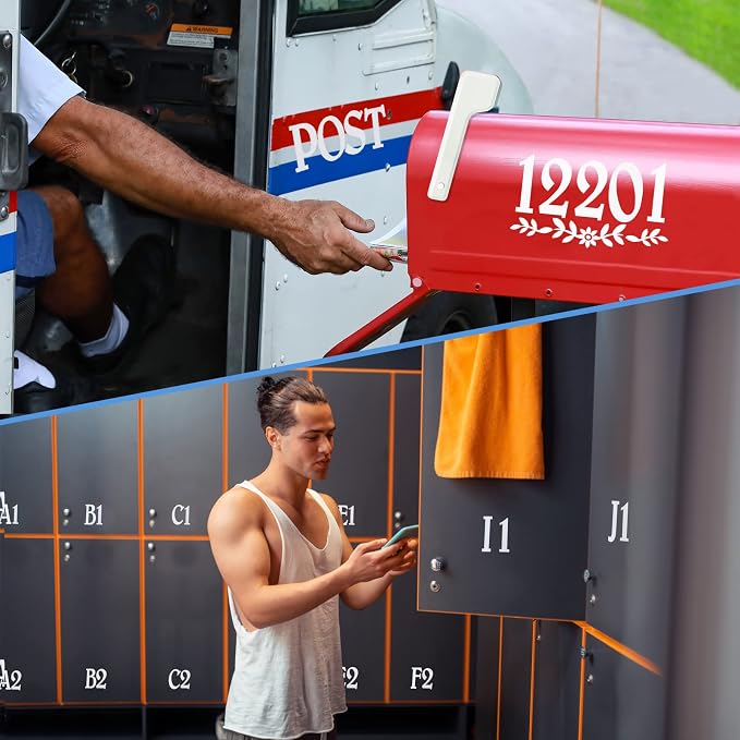 132 Pcs 2" Reflective Mailbox Numbers Letters Stickers for Outside,Self Adhesive Numbers and Letters for Address Mailbox,White Vinyl Waterproof Stick on Address Decals for House Sign Door Cars Home