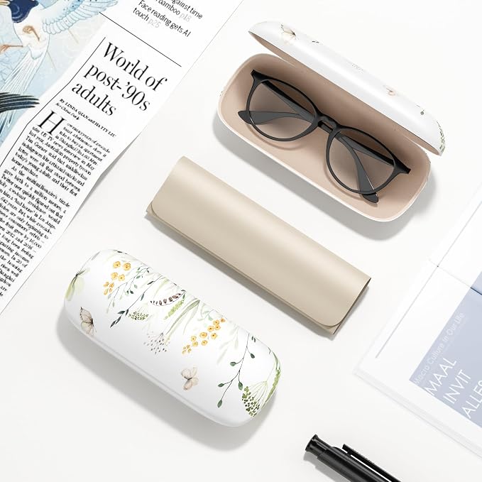 Eyeglasses Case, Hard Shell Protective Case for Glasses, Unisex for Women Men