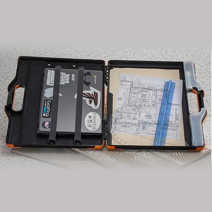 Officemate Carryall Clipboard Storage Box, Letter/Legal Size, Black and Orange (83326) (Pack of 6)