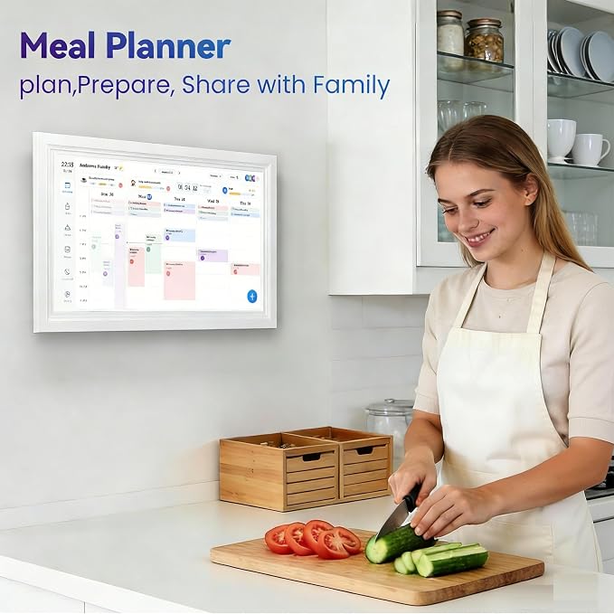 Digital Calendar 10.1-Inch Electronic Calendar Wall Touch Screen, ECalendar Planner with Digital Photo Frame for Family Organizer,Auto-Sync with Family Schedule, Chore & Meal Planner, Wall/Desk Mount