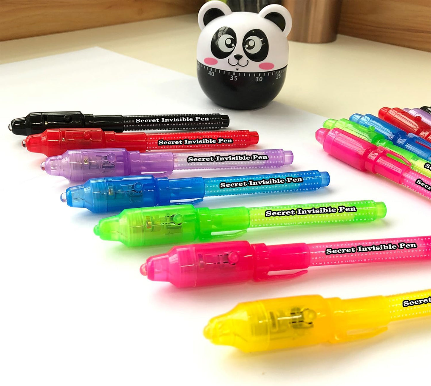 SCStyle Invisible Ink Pen 21Pcs with UV Light Magic Marker for Secret Messages, Writing Information for Birthdays, Easter, Halloween, Christmas Gifts for Students