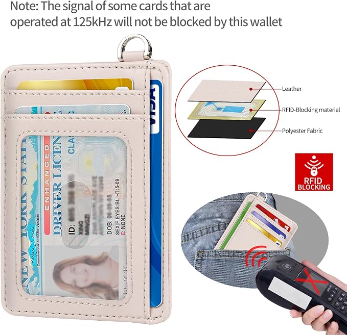 Slim Minimalist Front Pocket Wallet, RFID Blocking Credit Card Holder Wallet with Detachable D-Shackle for Men Women
